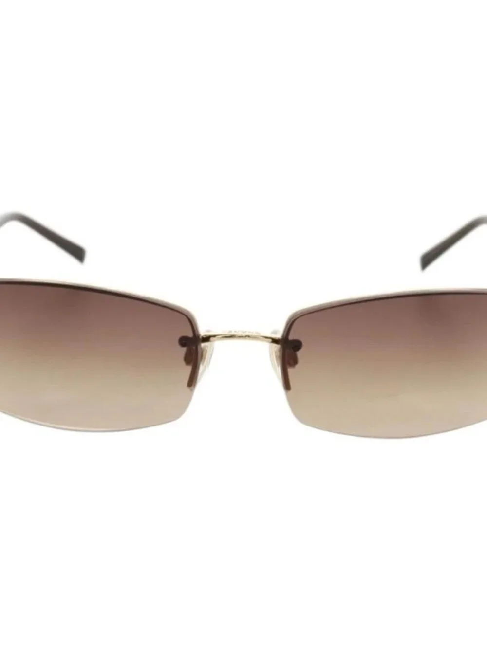CHANEL Sunglasses Metal Gold CC Auth yk20538M